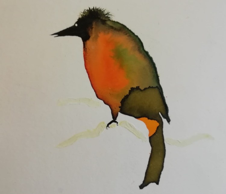 Kunstzinnige oefening met ecoline. Afke Roggeveen, kunstzinnige therapie, art therapy, beeldende therapie,